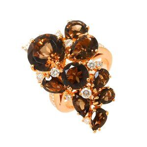 DAMIANI SAHRA Quartz Diamond Ring 18K Pink Gold 750 size5.25(US) 90266558